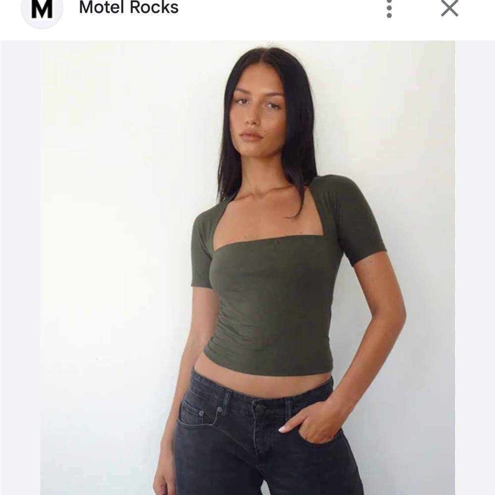 Motel Rocks Dark Green Top